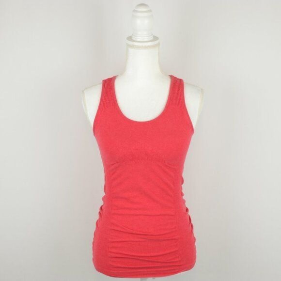 Athleta Speedlight Women's XS Red Scoop Neck Ruched Athletic Tank Top - Picture 1 of 6